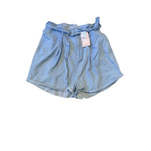 Missguided Plus High Waist Shorts Light Blue Size 16 100% cotton